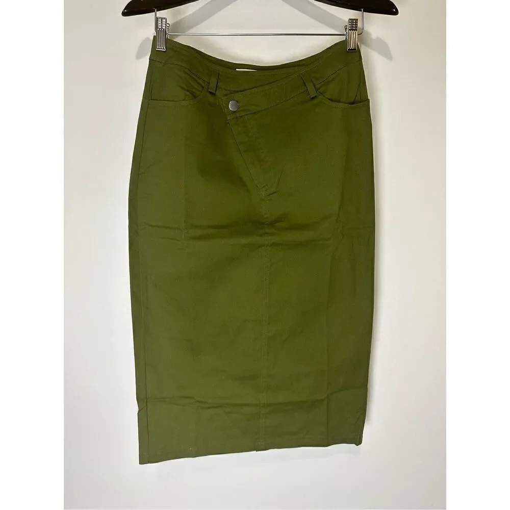Olive twill skirt